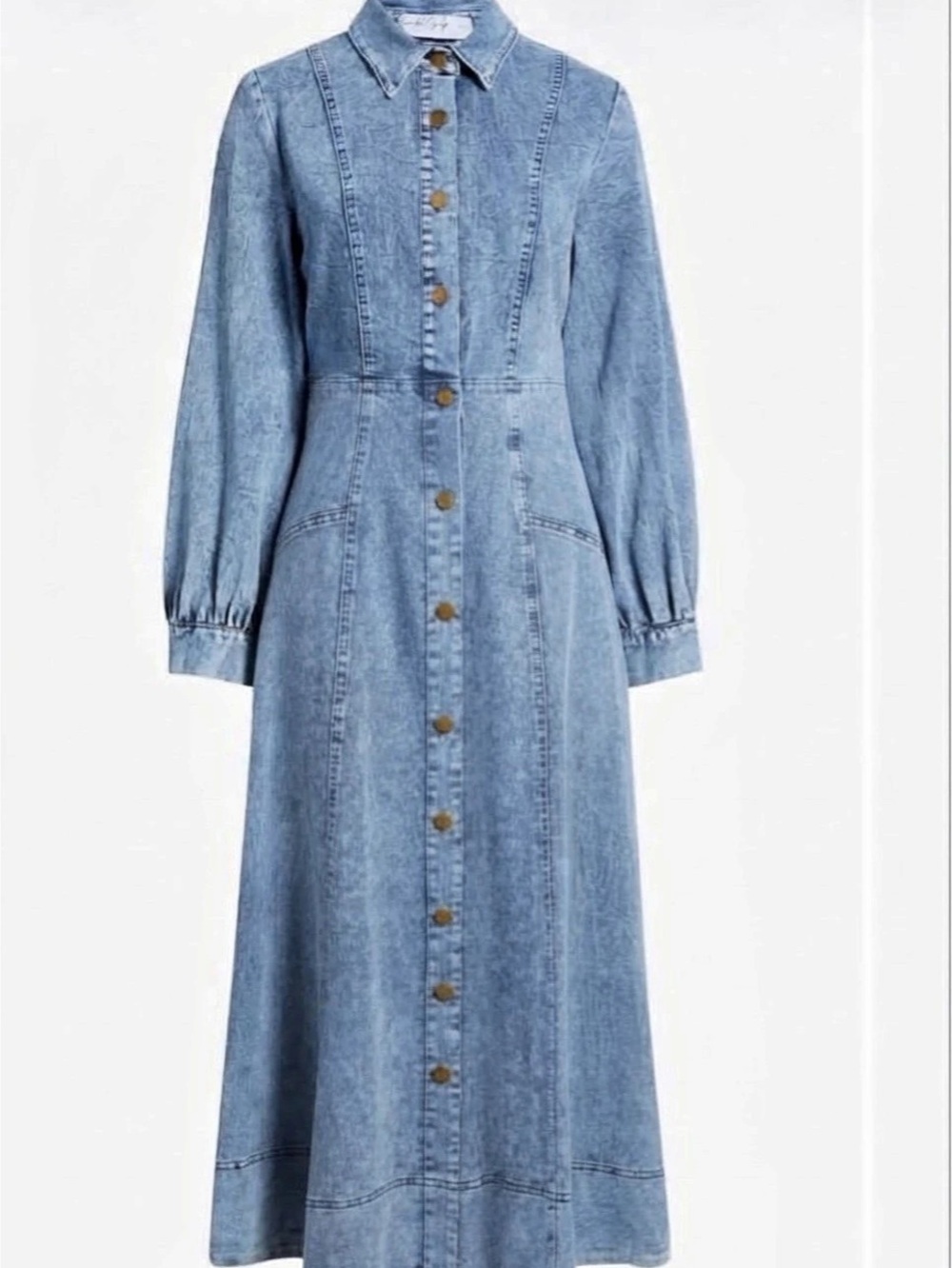 PETAL & PUP Three-Quarter Sleeve
Stretch Denim /MAXI DRESS